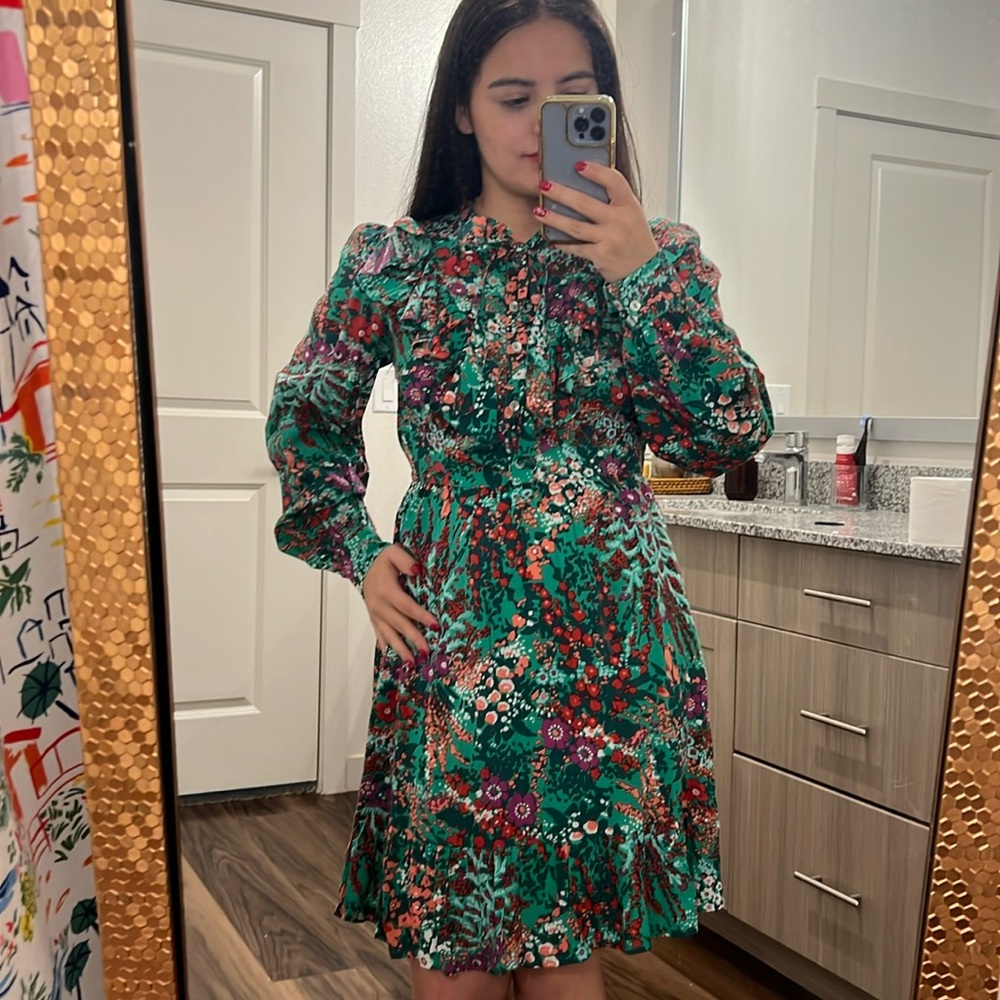 Banjanan Liberty Floral Tie Neck Mini Dress - Picture 2 of 11